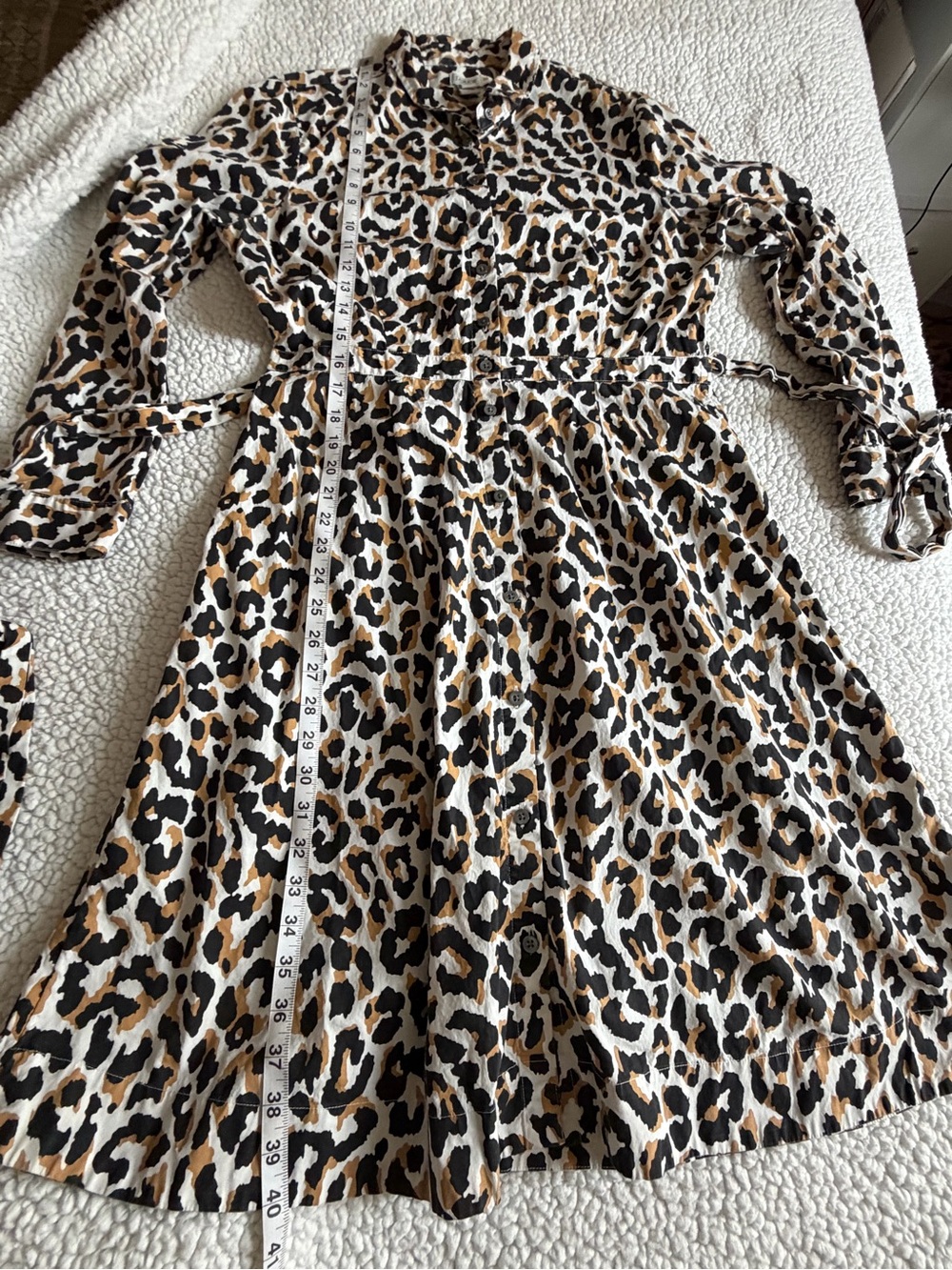 J. Crew Black and Tan Leopard Print Shirt Dress - Picture 6 of 6